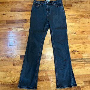 Black Light Wash Side Slit Jeans